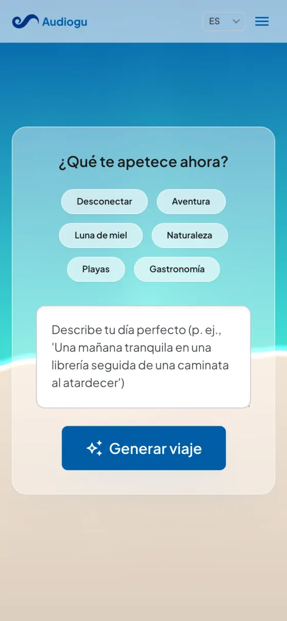audiogu.ai home page on a phone