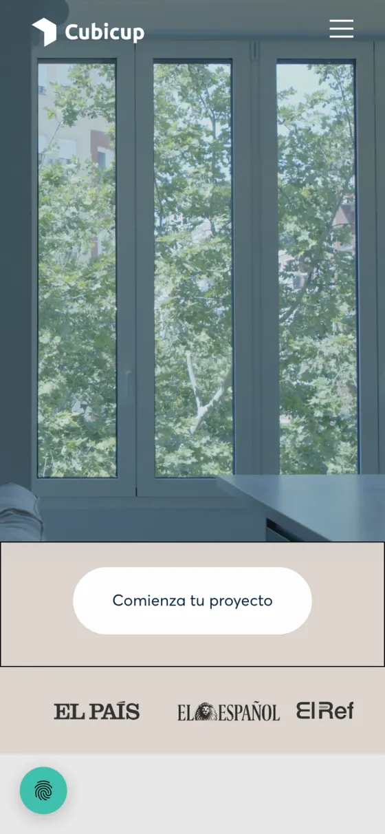 cubicup.com home page on a phone